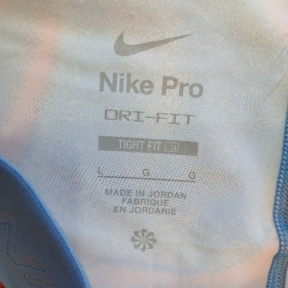 Nike‎ Pro Compression Shorts Mens Large Coral Blue Tight Fit Training Dri Fit - Picture 3 of 11